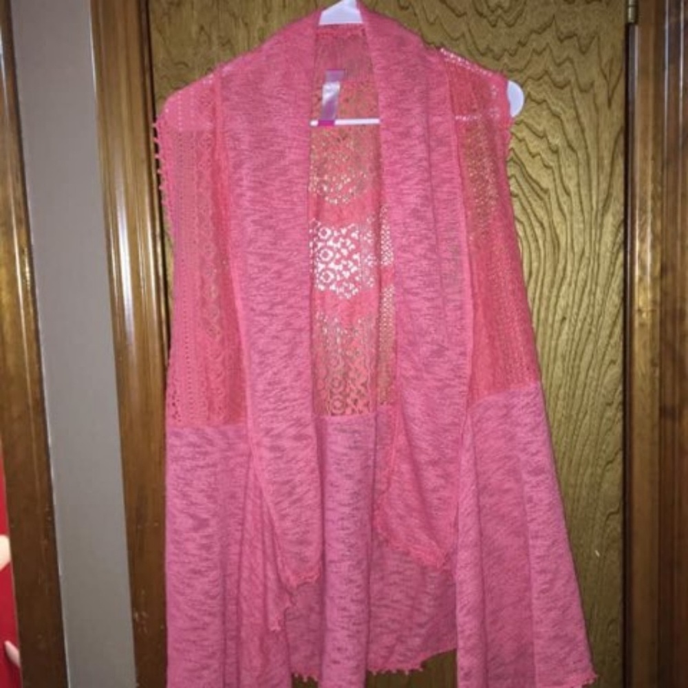 Salmon cardigan sleeveless